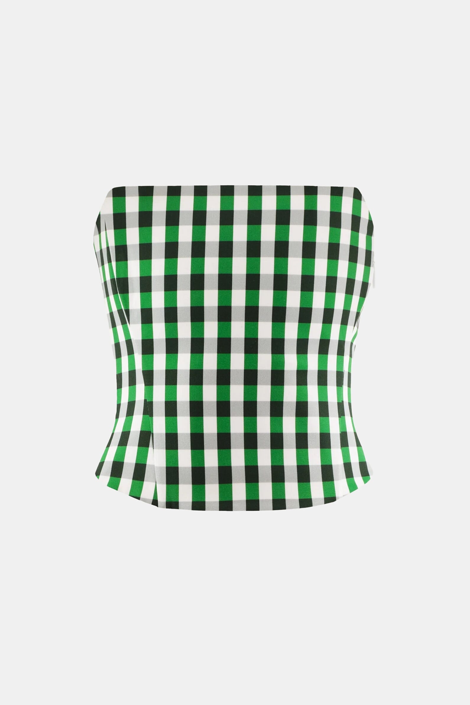 Топ Etta bandeau in Gingham Green