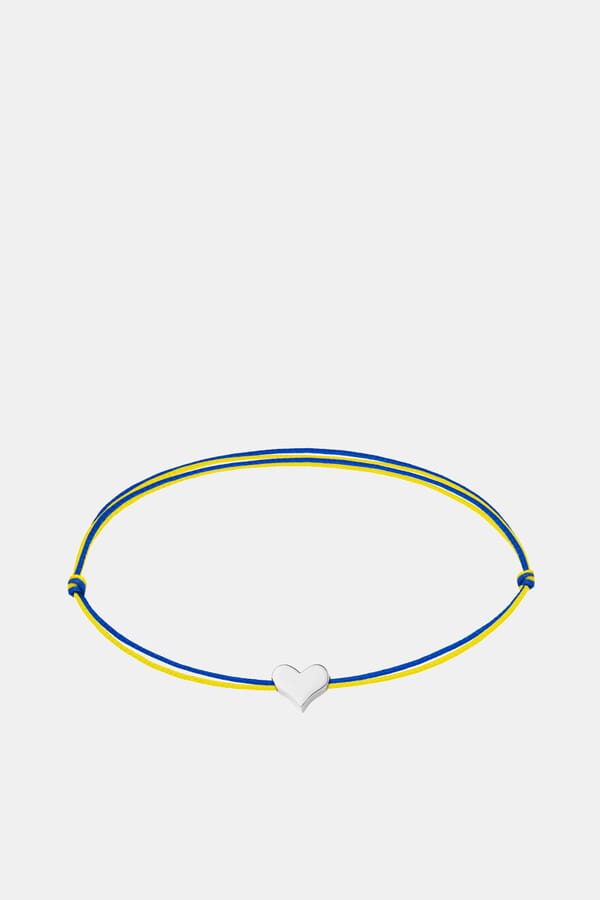 Iva Jewellery Браслет с серебряным сердечком с сине-желтой ниточкой IVA 00447810_30 №1