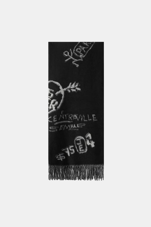 Etudes Шарф з вовни Magnolia Allover Graffiti Black 00505224_01 №1