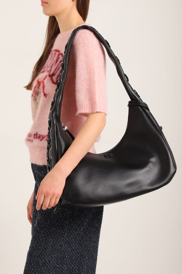 Ganni Сумка з еко-шкіри Medium Laces Hobo Bag 00635742_01  №2