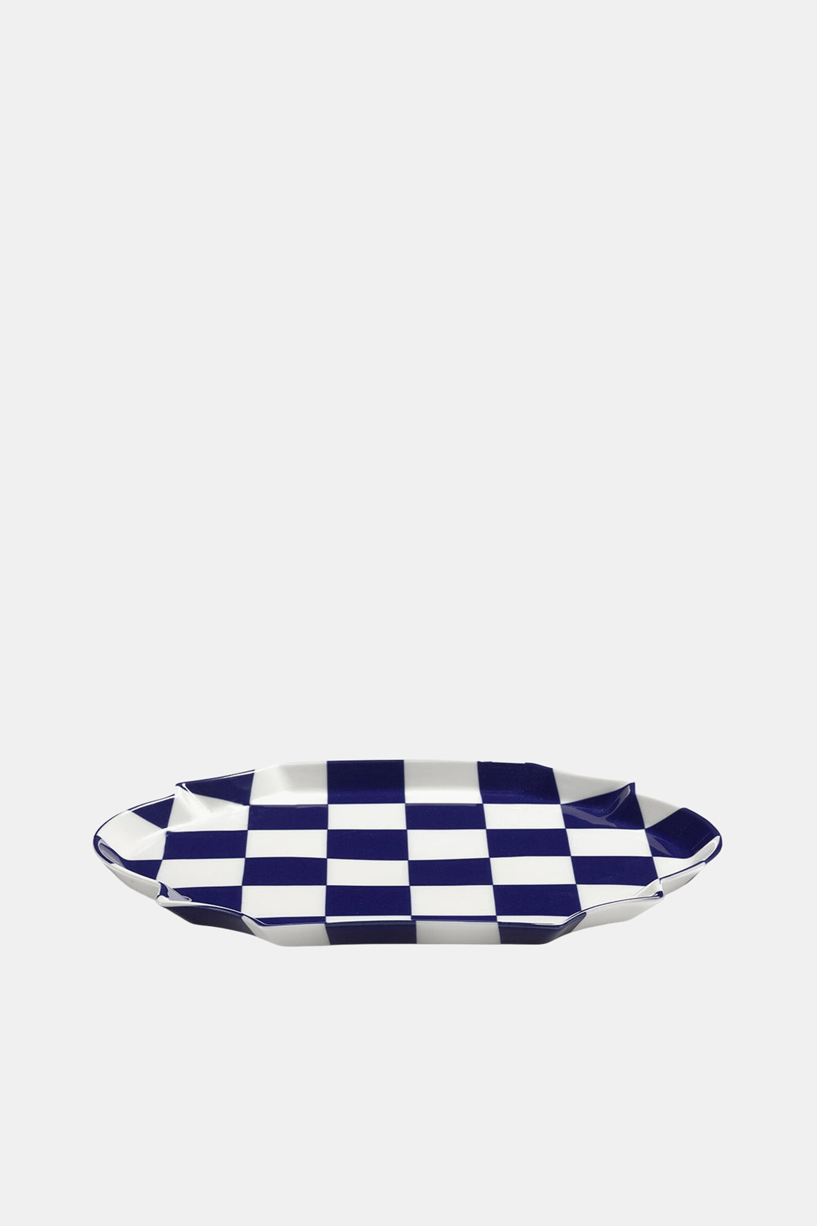Сервірувальна тарілка SERVING PLATE OVAL BLUE WHITE