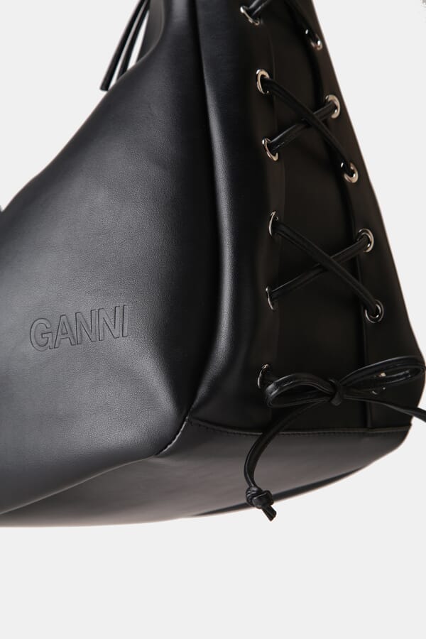 Ganni Сумка з еко-шкіри Medium Laces Hobo Bag 00635742_01  №4