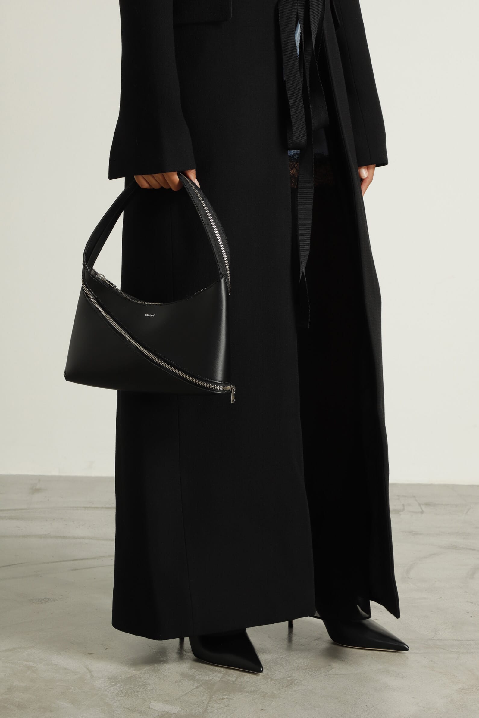 Coperni Black Zip Baguette Bag