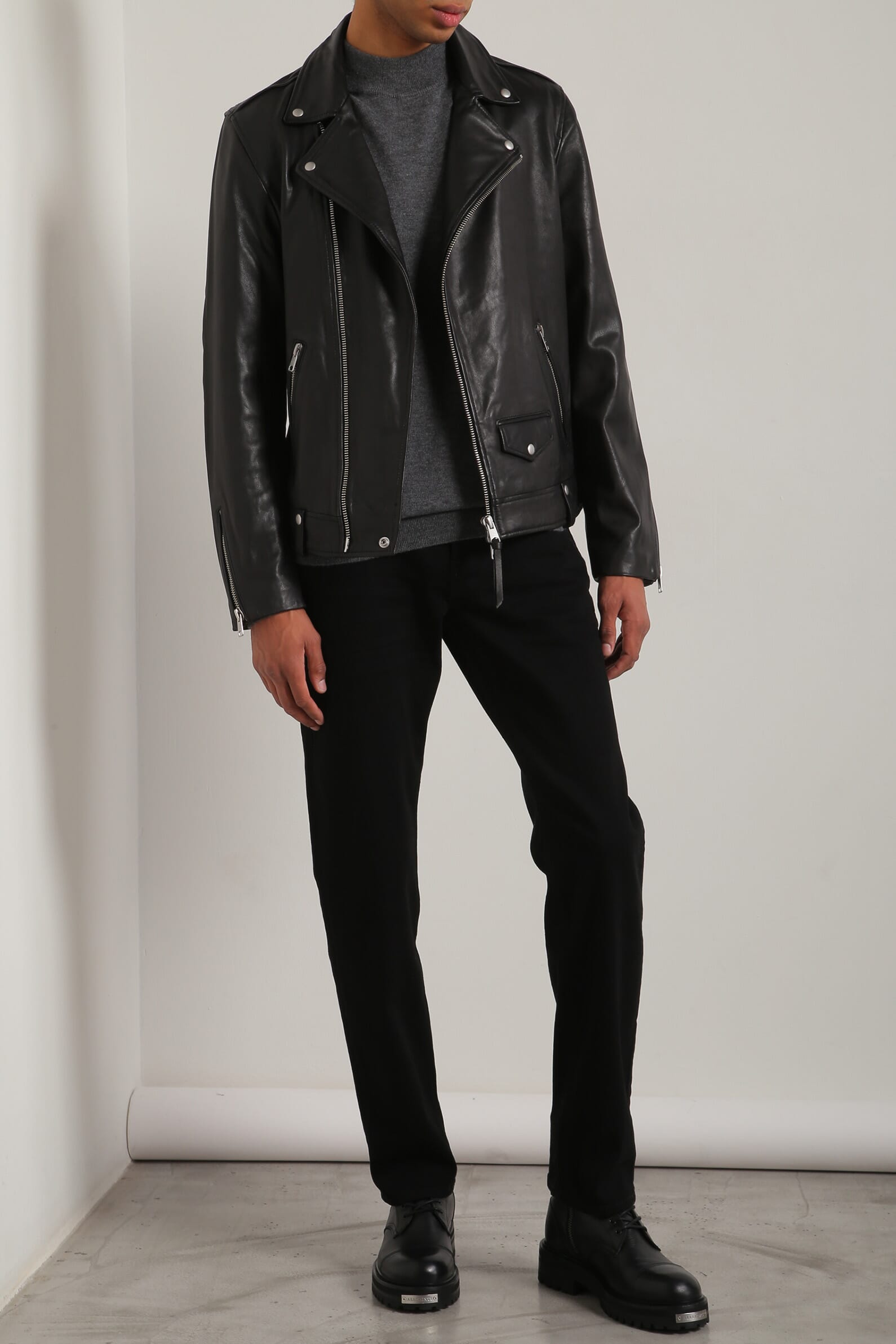 Шкіряна куртка Milo Asymmetric Zip AllSaints 00563967_01 - Онлайн