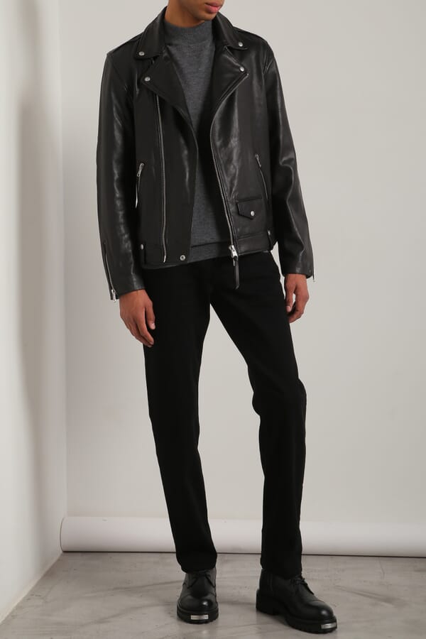 AllSaints Кожаная куртка Milo Asymmetric Zip 00563967_01  №4
