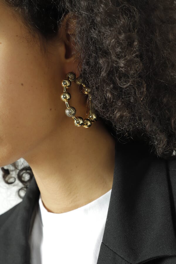 Marc Jacobs Серьги The Monogram Ball Chain Hoop 00512126_29  №2
