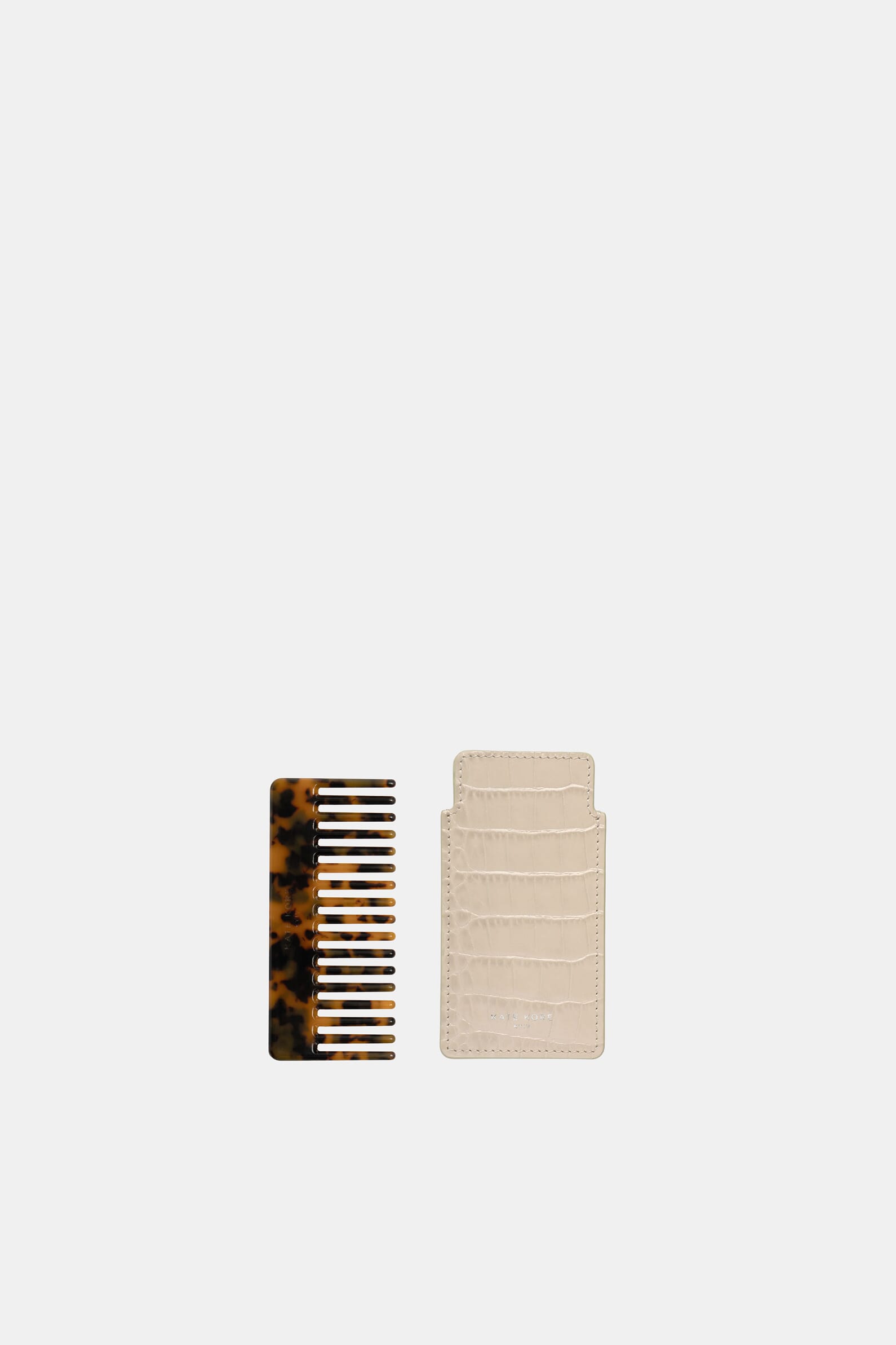 Гребінець в шкіряному футлярі Hair Comb Croco