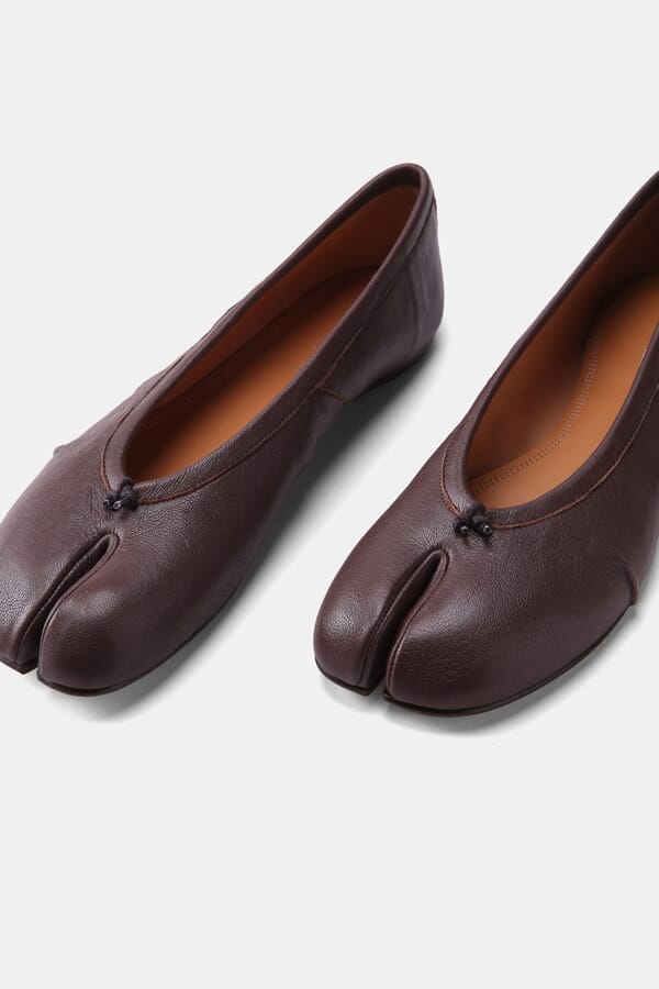 Maison Margiela Кожаные балетки Tabi 00610446_05  №4