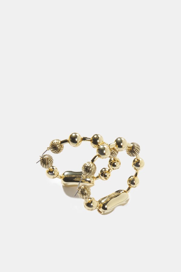 Marc Jacobs Серьги The Monogram Ball Chain Hoop 00512126_29  №3